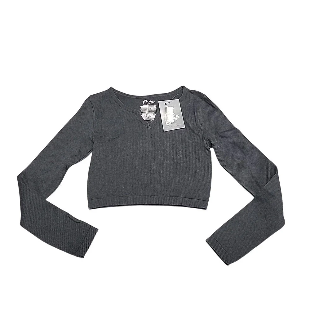 Art Class Kids Girls Long Sleeves Top Medium Sz 8 Black Casual Tee Shirt